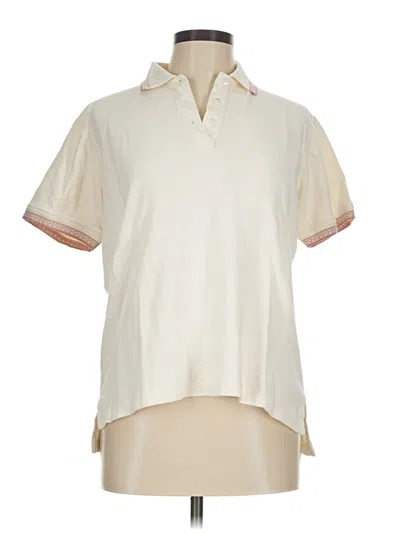 Pre-owned Izod Short Sleeve Polo Shirt In Ivory