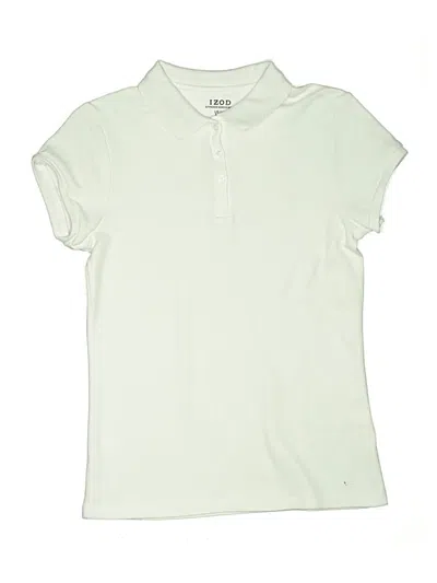 Pre-owned Izod Kids' Short Sleeve Polo Shirt In White