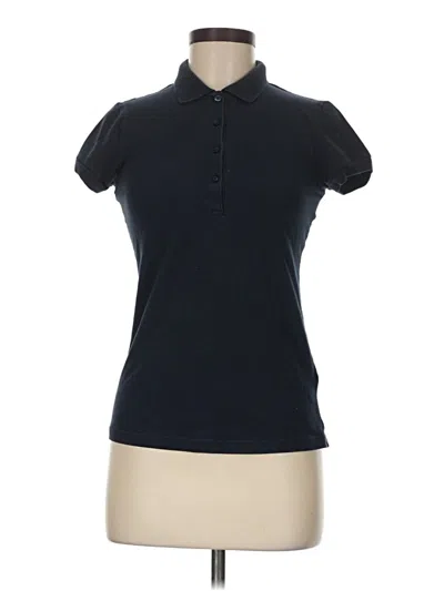 Pre-owned Izod Short Sleeve Top Black Collared Neckline Tops