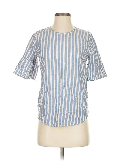 Pre-owned Izod Short Sleeve Top Blue Crew Neck Tops