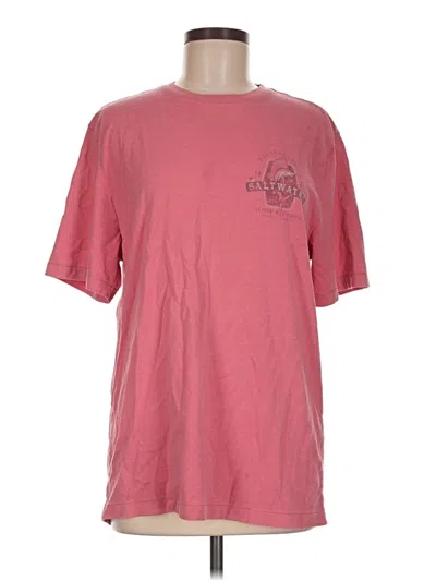 Pre-owned Izod Short Sleeve Top Pink Crew Neck Tops
