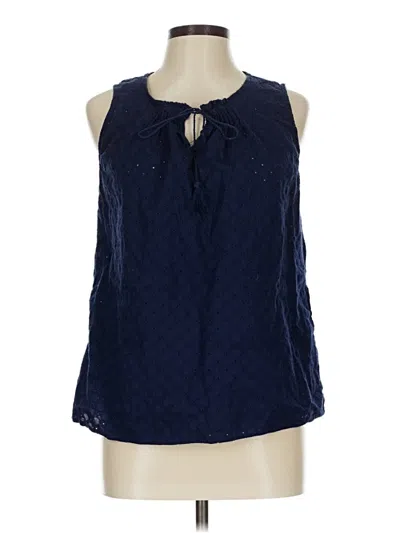 Pre-owned Izod Sleeveless Blouse In Blue