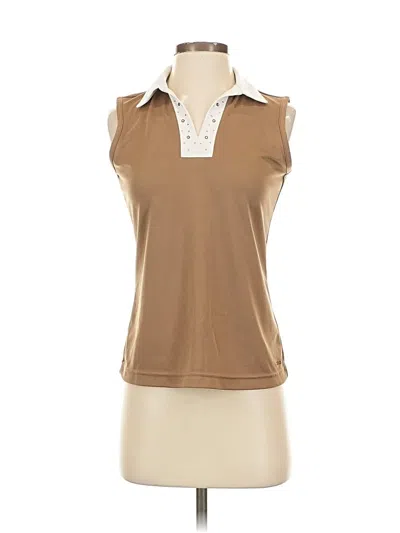 Pre-owned Izod Sleeveless Blouse In Brown