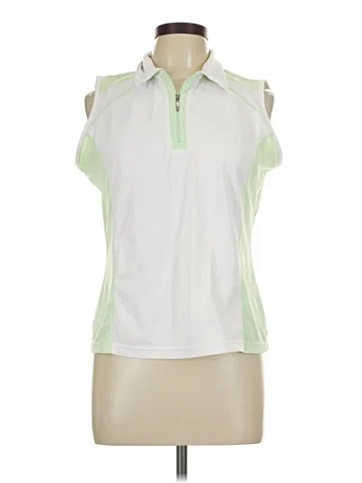 Pre-owned Izod Sleeveless Blouse In White