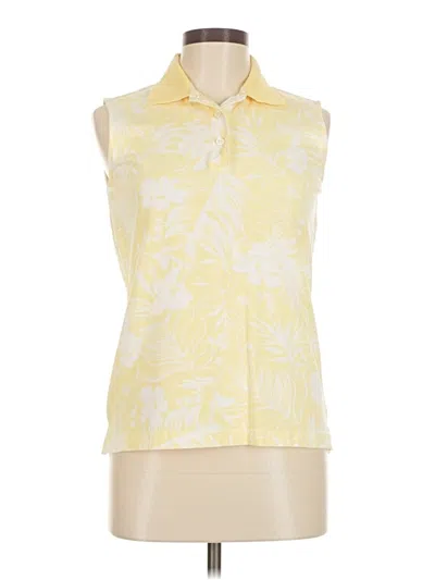 Pre-owned Izod Sleeveless Button Down Shirt In Yellow