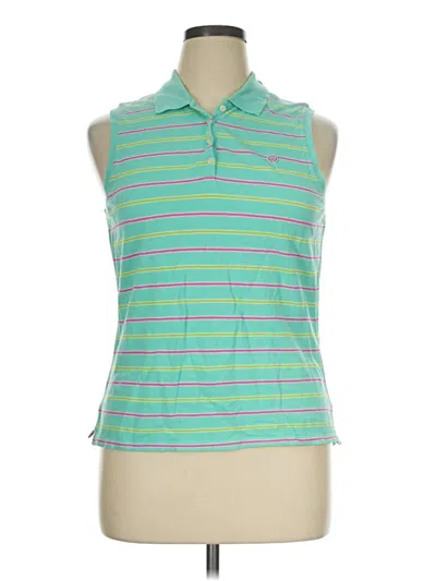 Pre-owned Izod Sleeveless Polo Shirt In Green