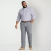 Izod Sportflex Waistband Non Iron Performance Mens Straight Fit Big And Tall Flat Front Pant In Gray