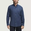 Izod Stratton Mens Long Sleeve Stretch Fabric Classic Fit Flannel Shirt In Blue
