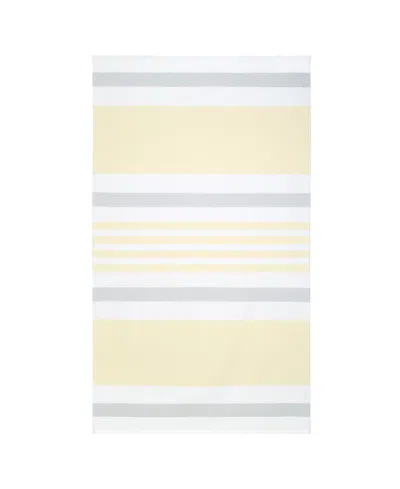 Izod Stripe Beach Towel, 40" X 70" In Yellow,grey