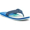 Izod Stripe Print Flip Flop Sandal In Navy