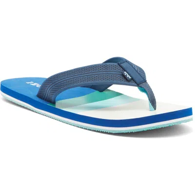 Izod Stripe Print Flip Flop Sandal In Navy