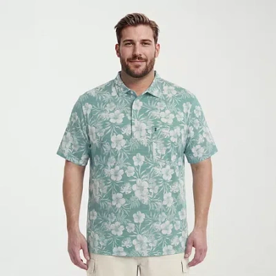 Izod Sunshield Performance Big And Tall Mens Classic Fit Short Sleeve Polo Shirt In Green