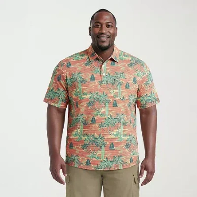 Izod Sunshield Performance Big And Tall Mens Classic Fit Short Sleeve Polo Shirt In Multi