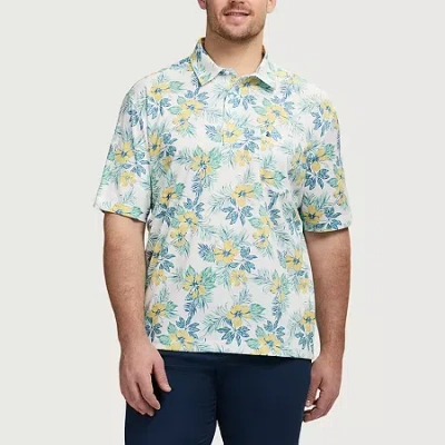 Izod Sunshield Performance Big And Tall Mens Classic Fit Short Sleeve Polo Shirt In Multi