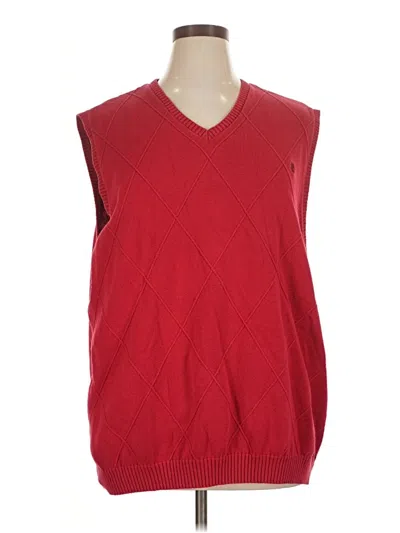 Pre-owned Izod Sweater Vest In Red