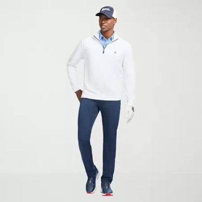 Izod Swingflex 5 Pocket Dobby Mens Classic Fit Flat Front Pant In Blue