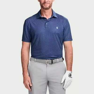 Izod Swingflex Elite Fashion Print Mens Classic Fit Short Sleeve Polo Shirt In Blue