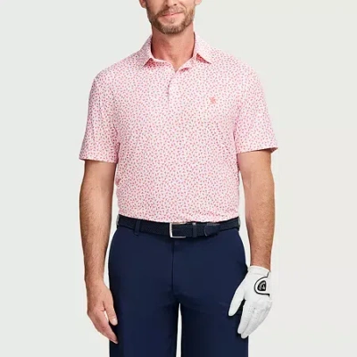 Izod Swingflex Elite Fashion Print Mens Classic Fit Short Sleeve Polo Shirt In Pink