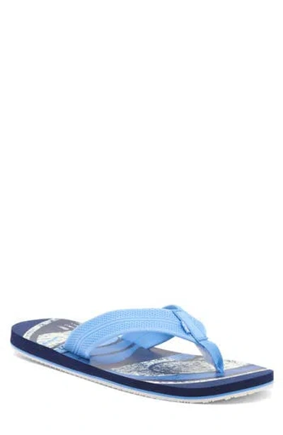 Izod T-shirt Print Flip Flop In Blue
