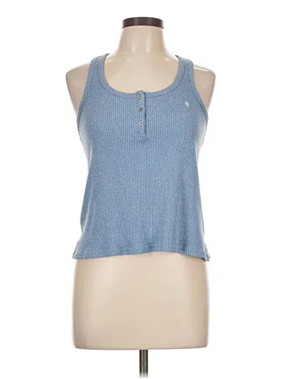 Pre-owned Izod Tank Top Blue Halter Neckline Tops