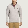Izod Thermasoft Sweater Fleece Mens Mock Neck Long Sleeve Quarter-zip Pullover In Gray