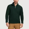 Izod Thermasoft Sweater Fleece Mens Mock Neck Long Sleeve Quarter-zip Pullover In Green