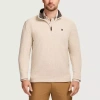 Izod Thermasoft Sweater Fleece Mens Mock Neck Long Sleeve Quarter-zip Pullover In Neutral