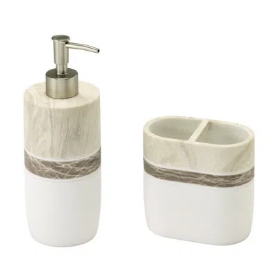 Izod Tidal Toothbrush Holder & Lotion Dispenser Set