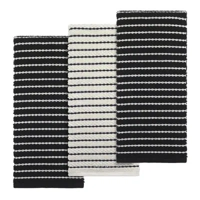 Izod Westport 3-piece Kitchen Towel Set In Black