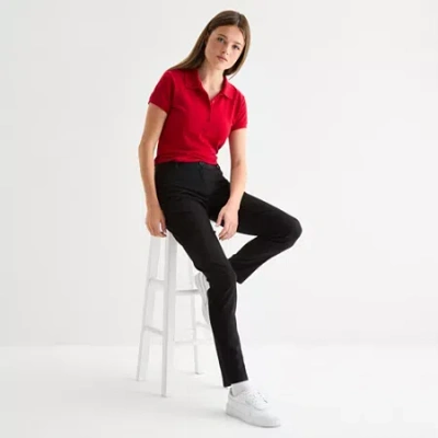 Izod Womens Juniors Skinny Flat Front Pant In Black