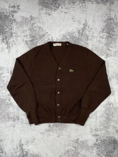 Pre-owned Izod X Lacoste Vintage 1960s Izod Lacoste Very Brown Cardigan Knited