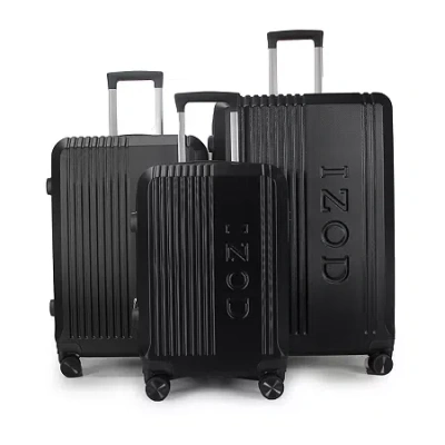 Izod Zane 3-pc. Hardside Expandable Luggage Set In Black