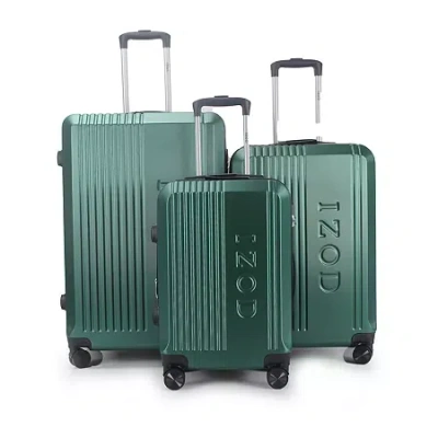 Izod Zane 3-pc. Hardside Expandable Luggage Set In Green
