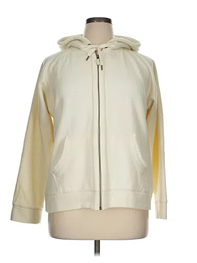Pre-owned Izod Zip Up Hoodie In Ivory