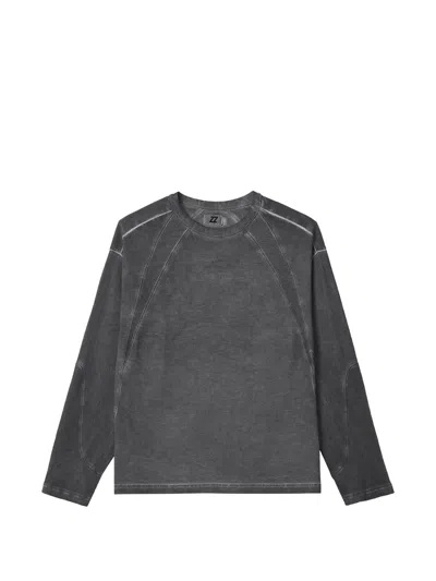 Izzue Acid-wash Panelled Sweatshirt In Gray