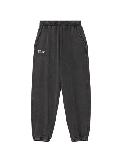 Izzue Acid-wash Track Pants In Black