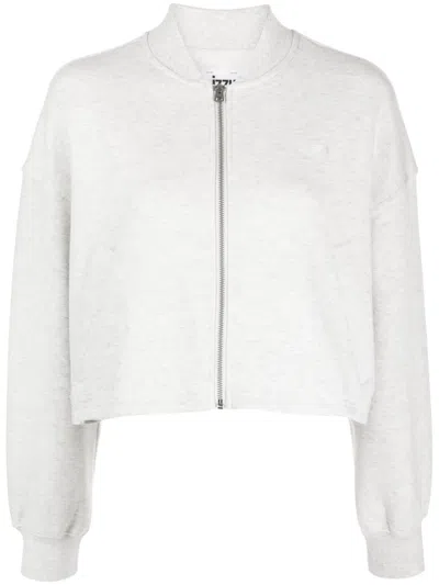 Izzue Appliquéd Zip-up Sweatshirt In 灰色