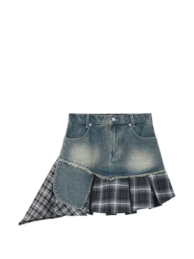 Izzue Asymmetric Denim Skirt In Blue