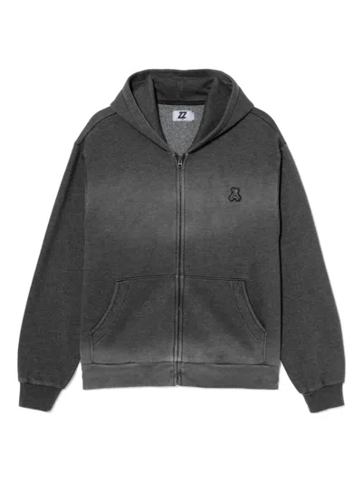 Izzue Bear-embroidered Hoodie In Gray