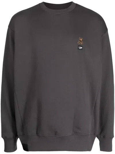 Izzue Teddy Bear-patch Fleece Sweatshirt In Grey