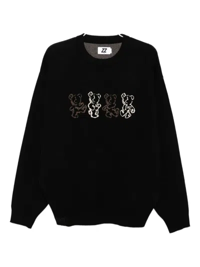 Izzue Bear-print Jumper In Black