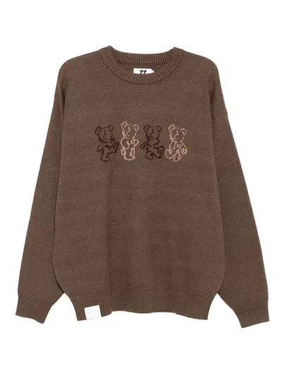 Izzue Bear-print Jumper In Brown