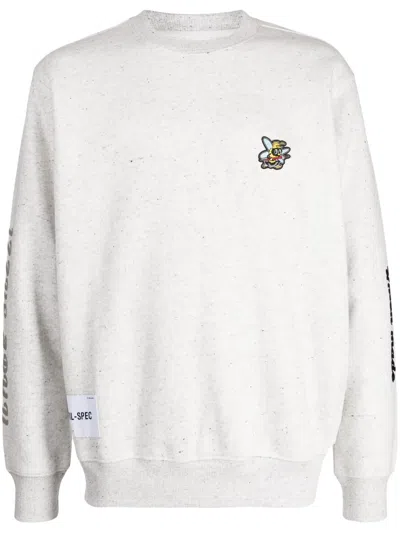 Izzue Bee-patch Cotton-blend Sweatshirt In Grau
