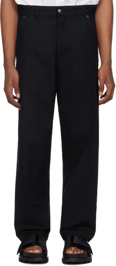 Izzue Black Loose-fit Trousers In Bkx