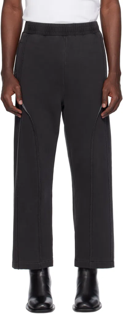 Izzue Black Paneled Sweatpants In Bkx