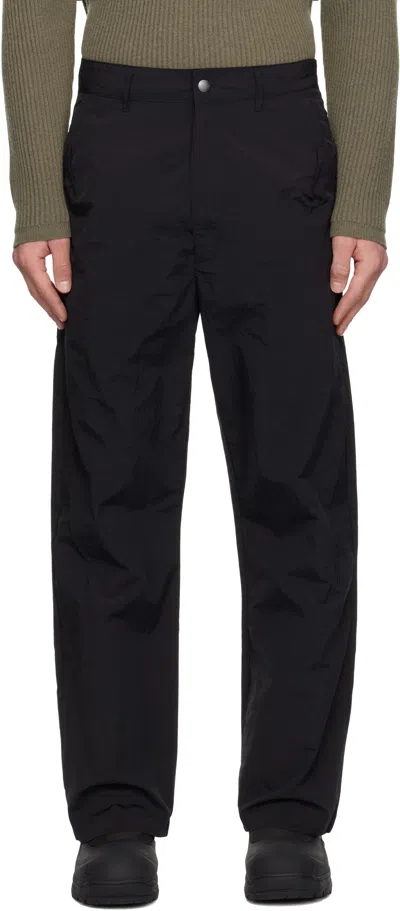 Izzue Black Taslan Pleated Trousers In Bkx