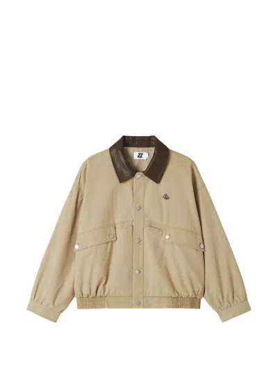 Izzue Button-fastening Jacket In Brown
