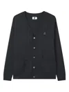 Izzue Buttoned Bear-emblem Cardigan In Black