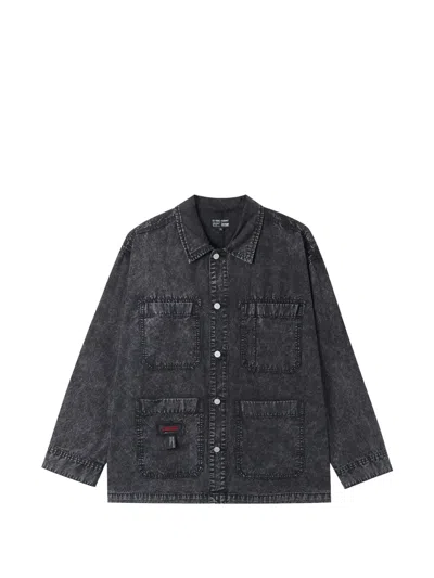 Izzue Buttoned Pocket Cotton Jacket In Gray