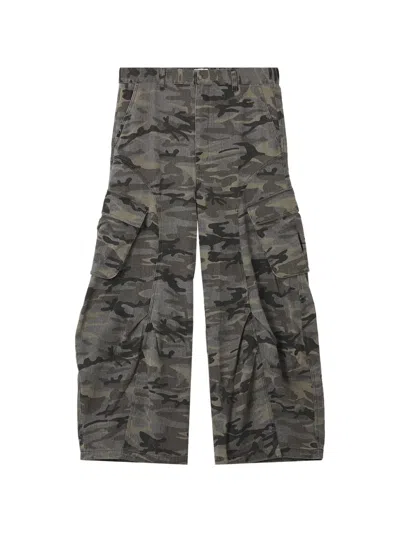 Izzue Camouflage-print Cargo Pants In Gray